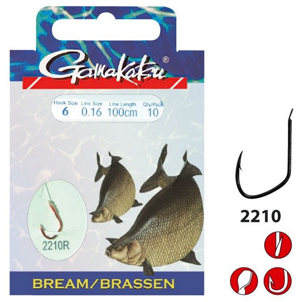 Крючок Gamakatsu Hook BKD-2210R Bream 100 cm №14 d0.12