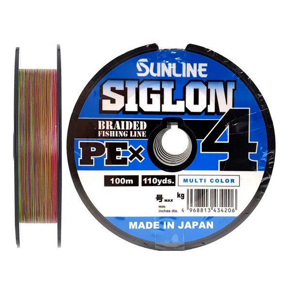 Шнур плетенный SUNLINE Siglon PE x4 100m Multi Color #0.8 (0.153mm) 6.0kg 434176
