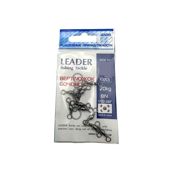 Вертлюжок Leader бочонок  №9, (18кг), (упак.10шт)